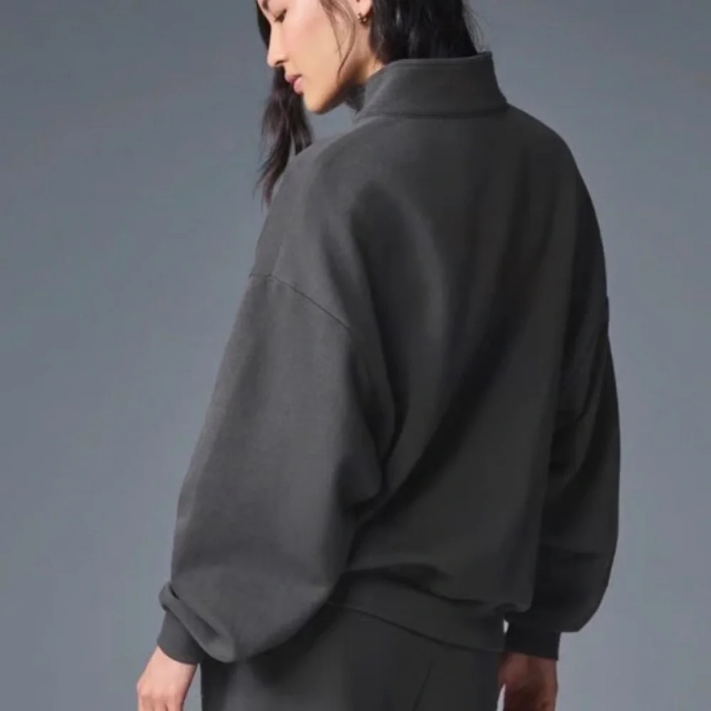 Alo Yoga Accolade 1/4 Zip Pullover Anthracite M - Picture 4 of 10